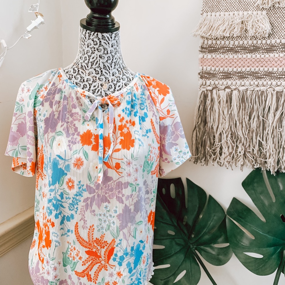 Vintage Retro Short Sleeve Handmade Top SZ L